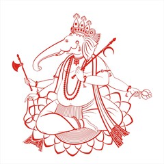 Ganesha, traditional Hindu wedding card, royal Rajasthan, India	