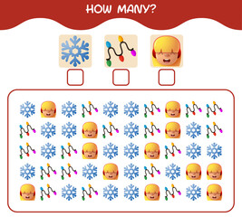 How many cartoon christmas. Counting game. Educational game for pre shool years kids and toddlers