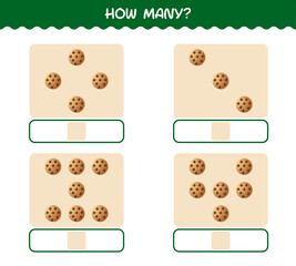 How many cartoon cookie. Counting game. Educational game for pre shool years kids and toddlers