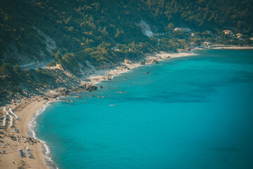 Obraz premium Travel around Greece yachts in Ionic Sea
