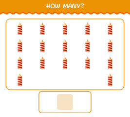 How many cartoon christmas candle. Counting game. Educational game for pre shool years kids and toddlers