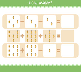 How many cartoon christmas ornament. Counting game. Educational game for pre shool years kids and toddlers