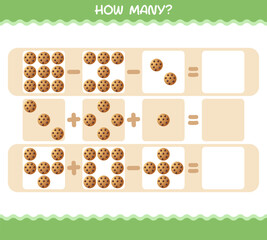 How many cartoon cookie. Counting game. Educational game for pre shool years kids and toddlers