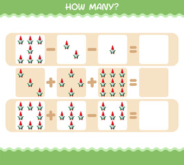 How many cartoon gnome. Counting game. Educational game for pre shool years kids and toddlers