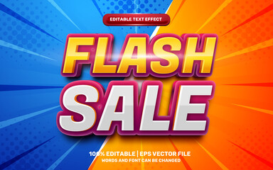 flash sale modern 3d editable text effect