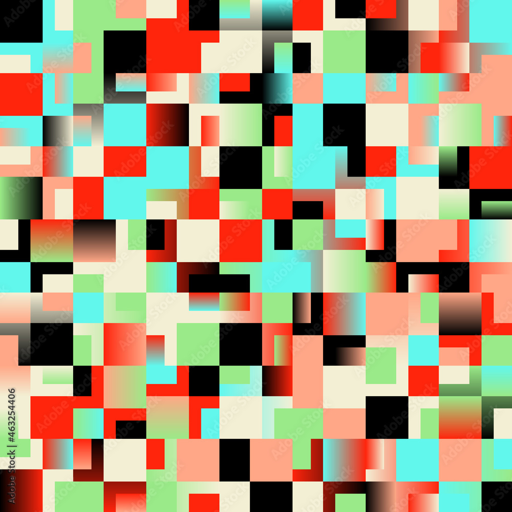 Poster neon colored pattern design composition of abstract vector geometric figures