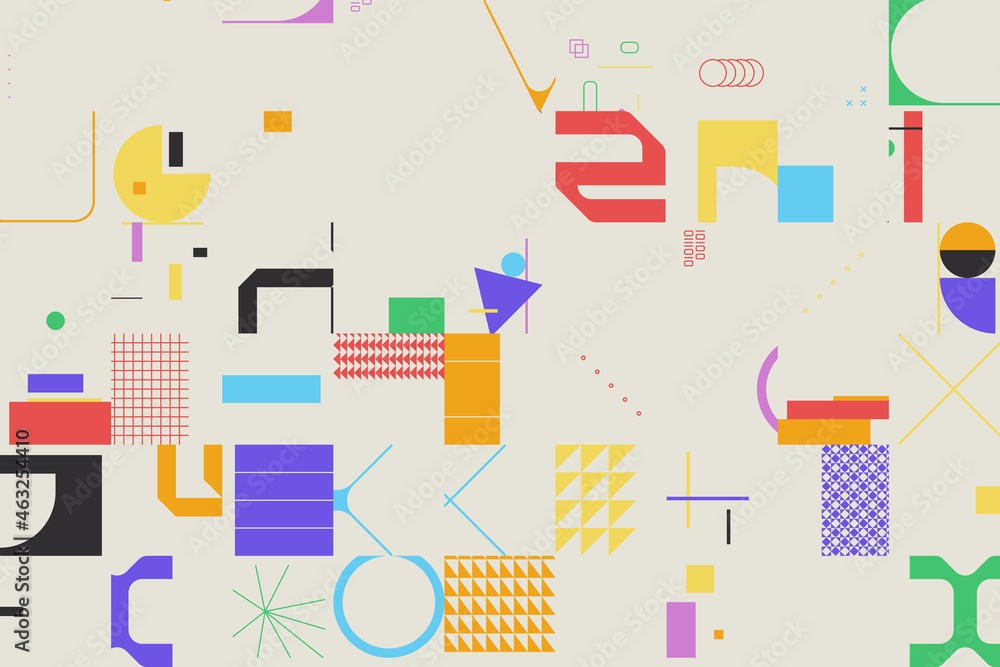 Poster digital design of generative art graphics as abstract vector pattern background