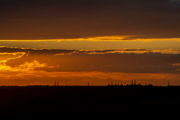 sunset over the city