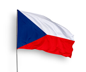 Czech Republic flag isolated on white background. close up waving flag of Czech Republic. flag symbols of Czech Republic. Concept of Czech Republic.