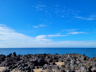 Fototapeta na wymiar sea, blue sea, White Cloud, Blue sky