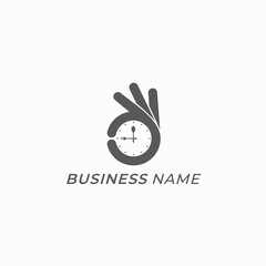 logo  design circle hand and clock