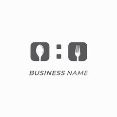 Fototapeta premium logo design watch and fork