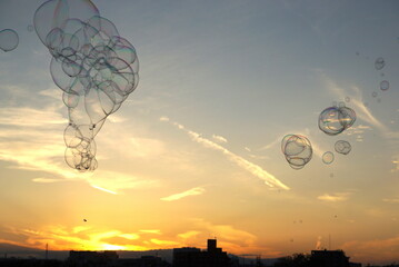 秋のシャボン玉