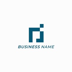 logo design square and letter P