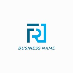logo design square and letter R