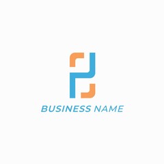 Fototapeta premium logo design square and letter P