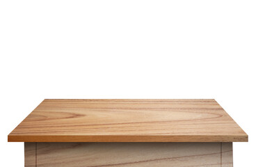 wooden table with plenty of room for your content and logo. Use as a montage for displaying items.Concept in a vintage style, Clipping path
