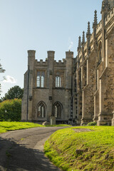 Fototapeta premium Gothic architecture with tall windows of cathedral at Saffron Walden, England