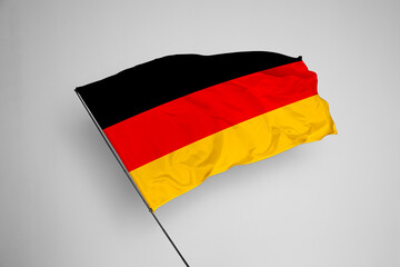 Germany flag isolated on white background. close up waving flag of Germany. flag symbols of Germany. Concept of Germany.