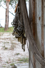 Hanging fishing net