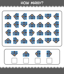 How many cartoon house. Counting game. Educational game for pre shool years kids and toddlers