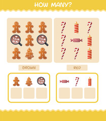 How many cartoon christmas. Counting game. Educational game for pre shool years kids and toddlers