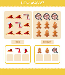 How many cartoon christmas. Counting game. Educational game for pre shool years kids and toddlers