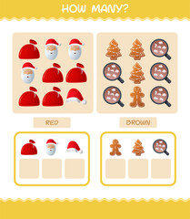 How many cartoon christmas. Counting game. Educational game for pre shool years kids and toddlers