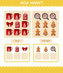 How many cartoon christmas. Counting game. Educational game for pre shool years kids and toddlers