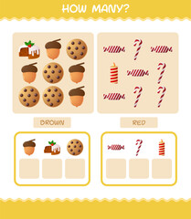 How many cartoon christmas. Counting game. Educational game for pre shool years kids and toddlers