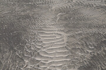 Scaley Abstract Pattern of Tan and Black Beach Sand Suitable for Background