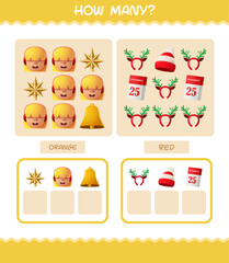 How many cartoon christmas. Counting game. Educational game for pre shool years kids and toddlers
