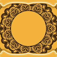 Yellow background with vintage brown pattern for logo design