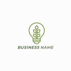 logo design creative leaf and bulb