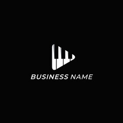 design logo piano and letter M