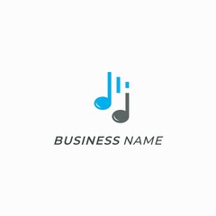 design logo creative note music and play