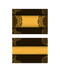 Greeting Leaflet in yellow color with greek brown ornament for your congratulations.