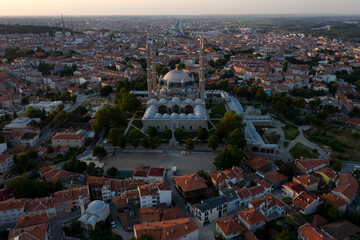 Fototapeta premium Selimiye Mosque exterior view in Edirne City of Turkey. Edirne was capital of Ottoman Empire.