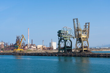 Obraz premium commercial harbour of Piombino, Tuscany, Italy