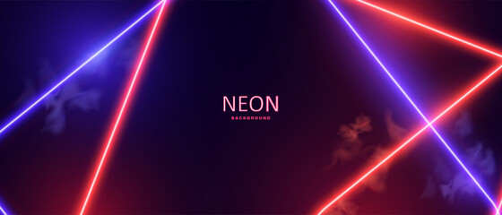 Futuristic glowing neon lights background vector illustration. © kanpisut