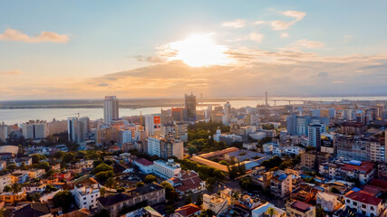 maputo sunset over the city