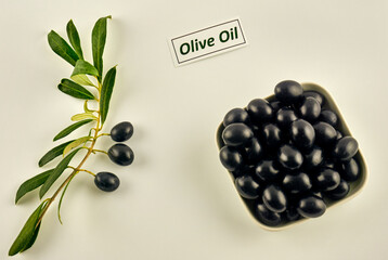 Olive branch with fresh olives