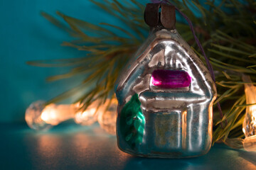 Christmas tree Christmas toys made of glass and plastic