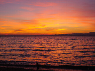 Sunset on Lake Garda in Italy