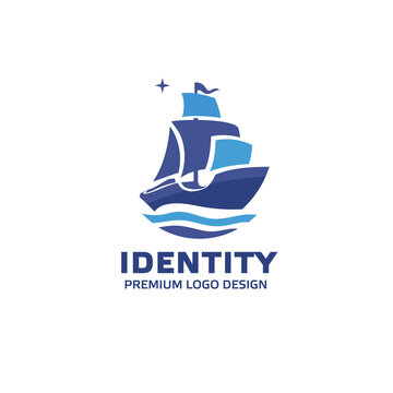 sailing boat ship vector logo