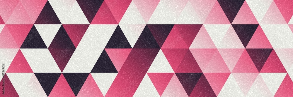 Aufkleber retro style abstract pink,white and purple background with random geometric triangle pattern. elegan