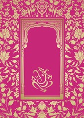 Ganesha, wedding card, royal Rajasthan, India	