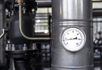 Thermometer for measuring the temperature of water in the water supply. Gas boiler equipment.