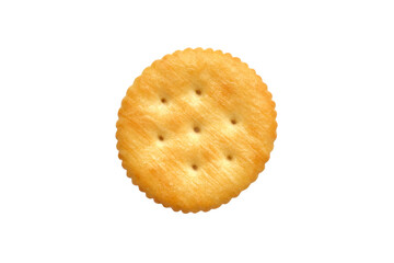 Top View, Round Cracker, Isolated on White Background, with Clipping Path.