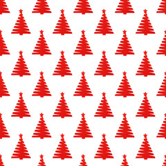 Christmas tree ornament seamless pattern. Holiday greeting card design, print for presents wrapping paper. © Oksana